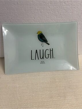 Rae Dunn Pale Mint Trinket Dish with Yellow-Headed Bird